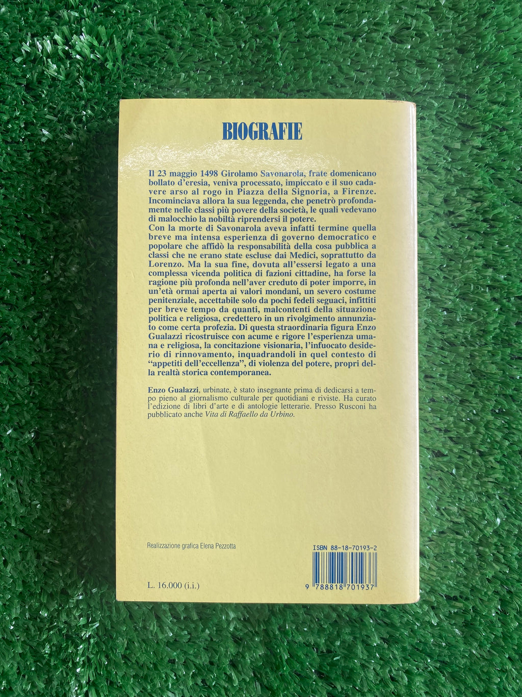 Libro - Enzo Gualazzi - Savonarola (Rusconi Biografie) #L98