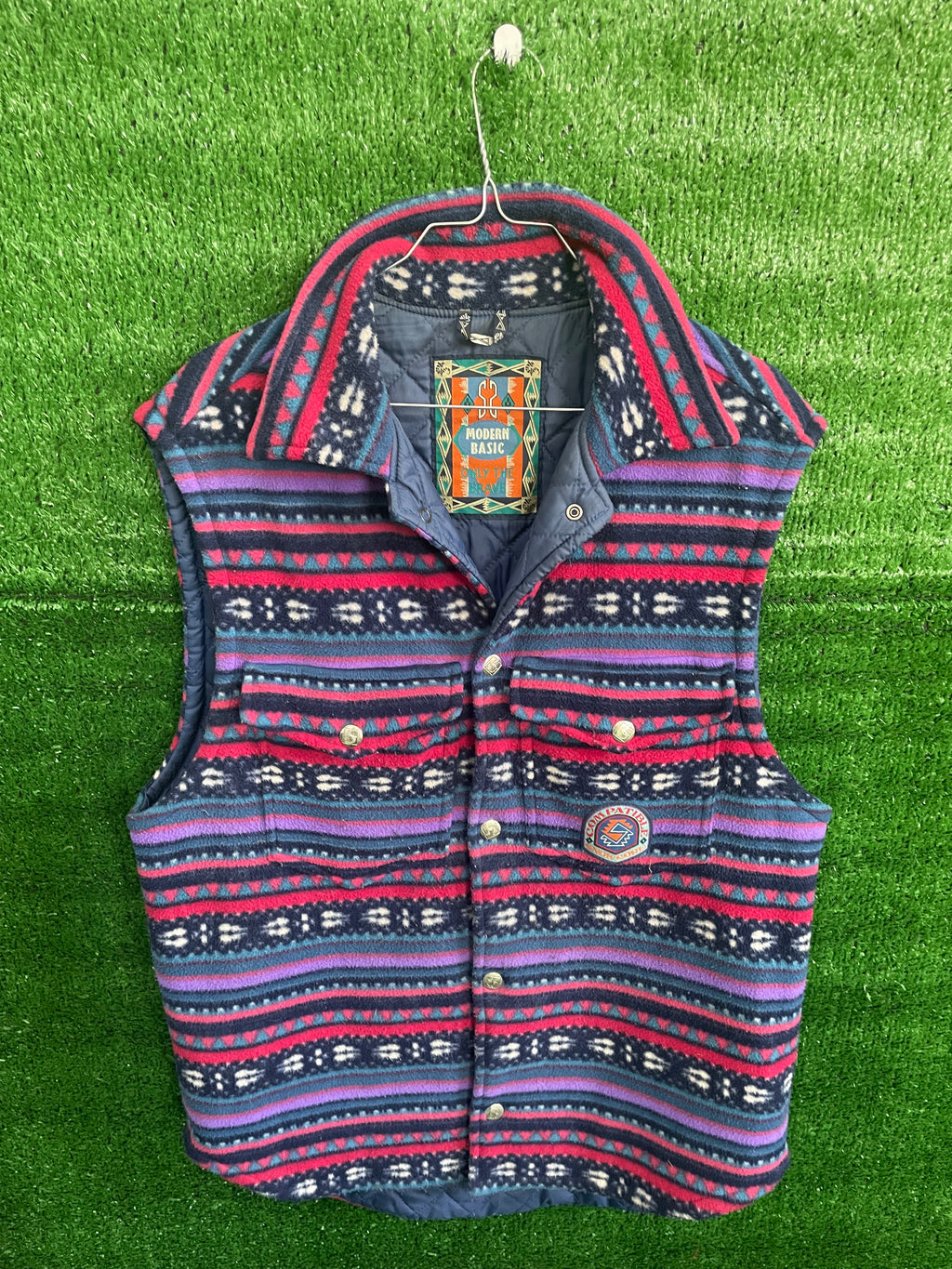 #004 Gilet smanicato vintage in pile Modern Basic
